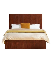 Streamdale Furniture Queen Solid Wood Platform Bed with Storage Drawers and Curved Headboard