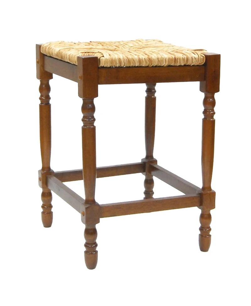 HomeRoots 24" Solid Wood Backless Counter Height Bar Chair