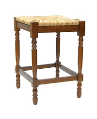 HomeRoots 24" Solid Wood Backless Counter Height Bar Chair