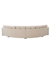 Streamdale Furniture 4-Piece Upholstered Curved Modular Sectional Sofa with Button
