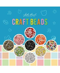 John Bead 4x7mm Plastic Round Alphabet Craft Beads, 72g