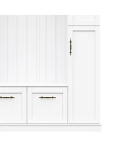Streamdale Furniture Farmhouse Hall Tree with Storage Cabinets, Bench, and Coat Rack