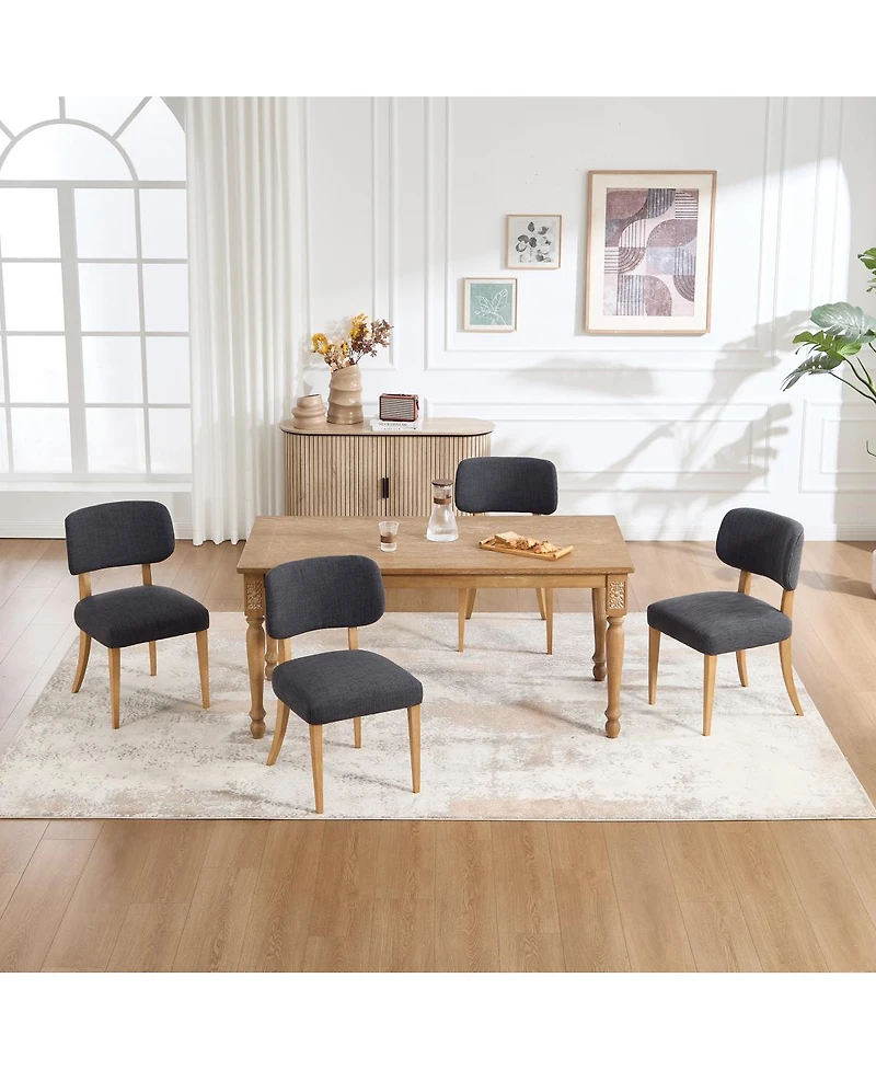 Streamdale Furniture Set of 2 Modern Upholstered Wooden Dining Chairs