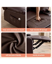 Streamdale Furniture Massage and Heat Swivel Rocker Recliner with Cup Holders and Usb