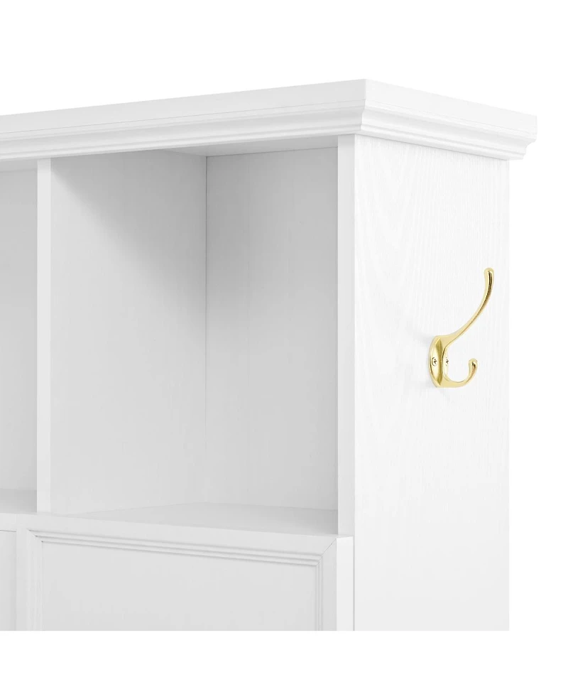 Streamdale Furniture 4-in-1 Elegant Hall Tree with Storage Bench and Golden Hooks
