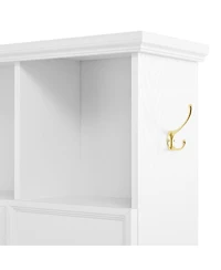 Streamdale Furniture 4-in-1 Elegant Hall Tree with Storage Bench and Golden Hooks