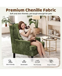 gaomon Upholstered Wingback Accent Chair, Modern Reading Armchair for Living Room