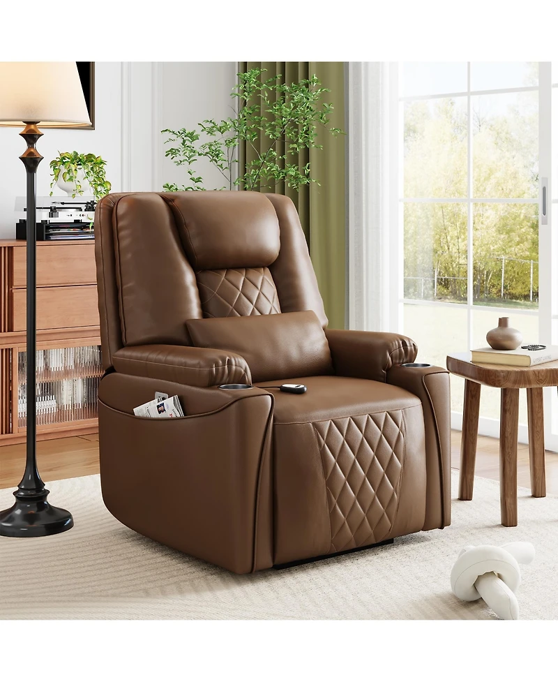 gaomon Lift Recliner Chair with Remote, Electric Lift Chair for Elderly, 3-Position Pu Leather Recliner with Usb Ports, Cup Holders and Side Pockets