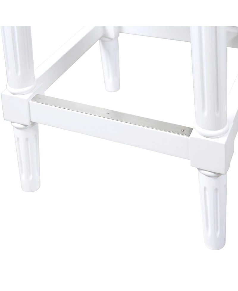 HomeRoots 27" Solid Wood Backless Counter Height Bar Chair