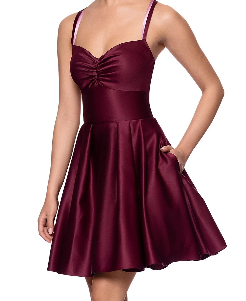 Blondie Nites Juniors' Lamour Lace-Up Mini Dress