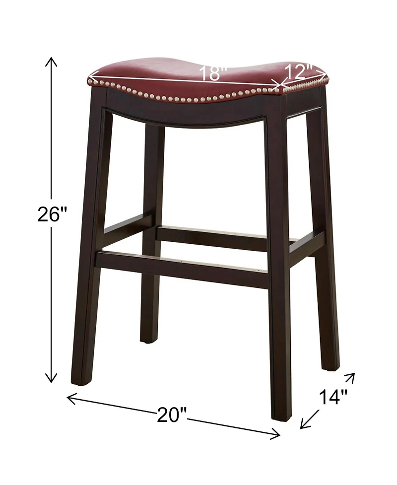 HomeRoots 26" Solid Wood Backless Counter Height Bar Chair