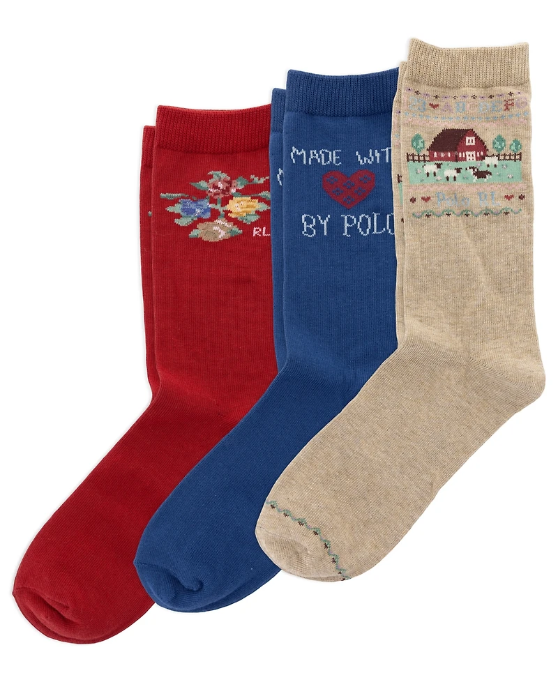 Polo Ralph Lauren Girls' Sample Socks, 3-Pack