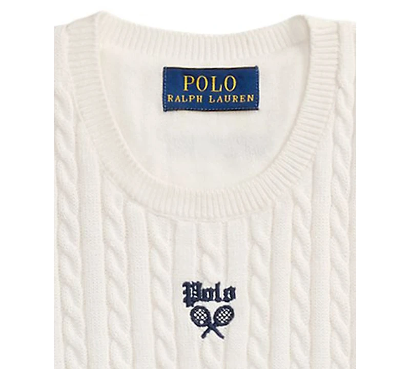 Polo Ralph Lauren Girls' 2T-6X Us Open Sleeveless Sweater Dress