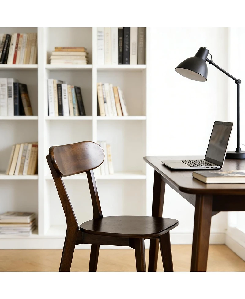 Streamdale Furniture Mid-Century Modern Solid Wood Dining Chair with Curved Backrest