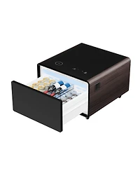 Streamdale Furniture Smart Side Table with Built-in Fridge, Wireless Charging and Usb Ports