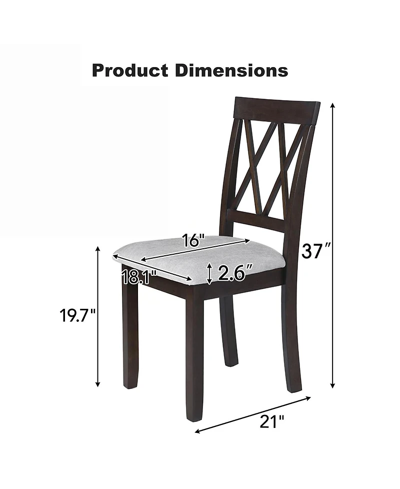 Streamdale Furniture Set of 2 Upholstered Dining Chairs with Solid Wood Legs