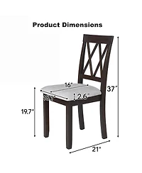 Streamdale Furniture Set of 2 Upholstered Dining Chairs with Solid Wood Legs