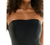 Seni & Cade Juniors' Strapless Lace Tiered Hem Dress