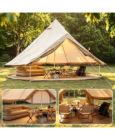 Streamdale Furniture Oxford 13.1ft Family Bell Tent with Stove Jack - 4-Season Glamping Shelter