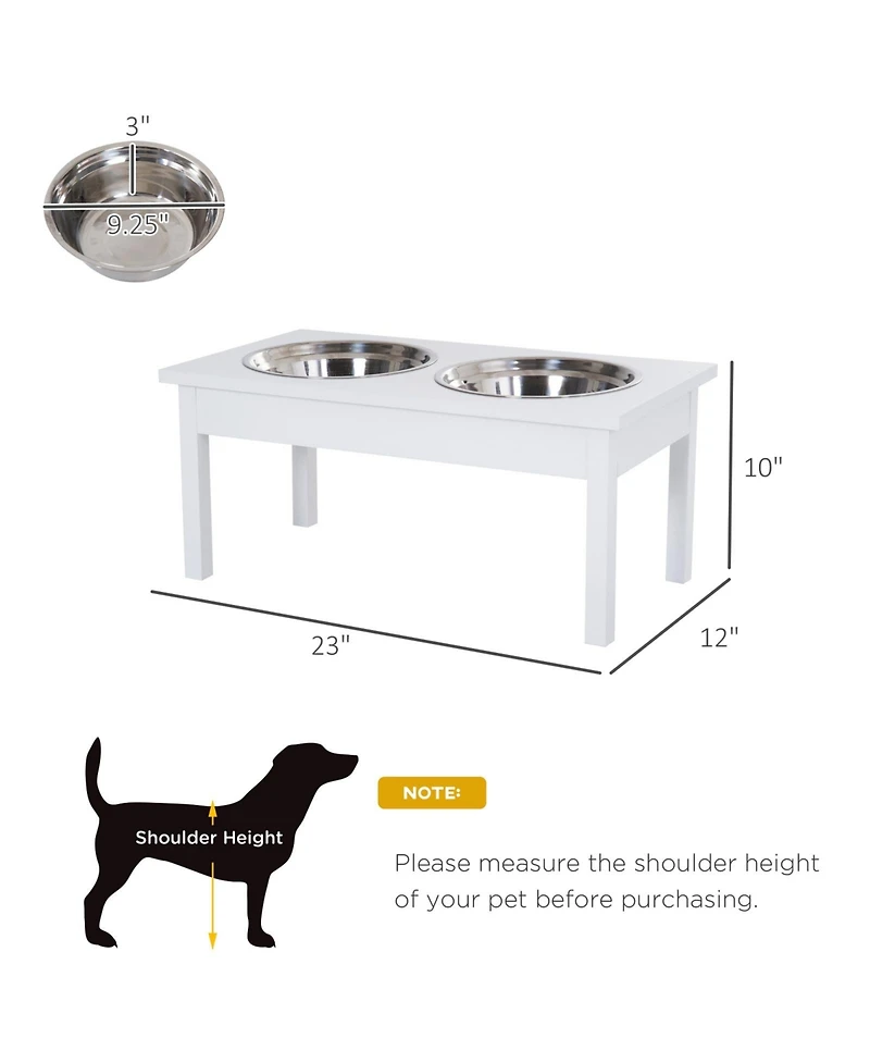 Ruie 23 in Wooden Heavy Duty Elevated Dog Bowl Feeding Station