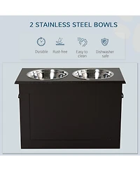 Ruie Raised Dog Feeding Storage Station with 2 Bowls for Large Pets