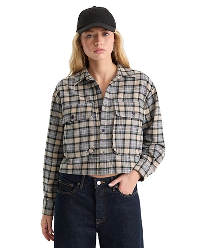 Good American Women's Button-Front Collared Shirt