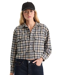 Good American Women's Button-Front Collared Shirt