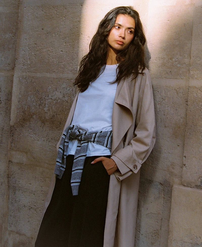 French Connection Women's Trench Twill Button-Front Raglan Jacket