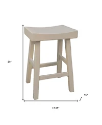 HomeRoots 25" Solid Wood Backless Counter Height Bar Chair