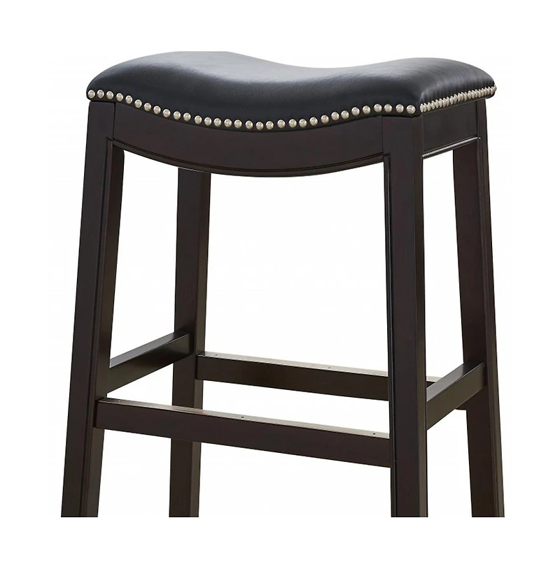 HomeRoots 31" Solid Wood Backless Bar Height Bar Chair