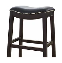 HomeRoots 31" Solid Wood Backless Bar Height Bar Chair