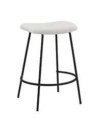 HomeRoots Set of Two 26" Fabric and Metal Backless Counter Height Bar Chairs