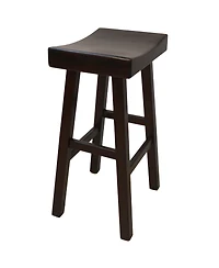 HomeRoots 30" Solid Wood Backless Bar Height Bar Chair