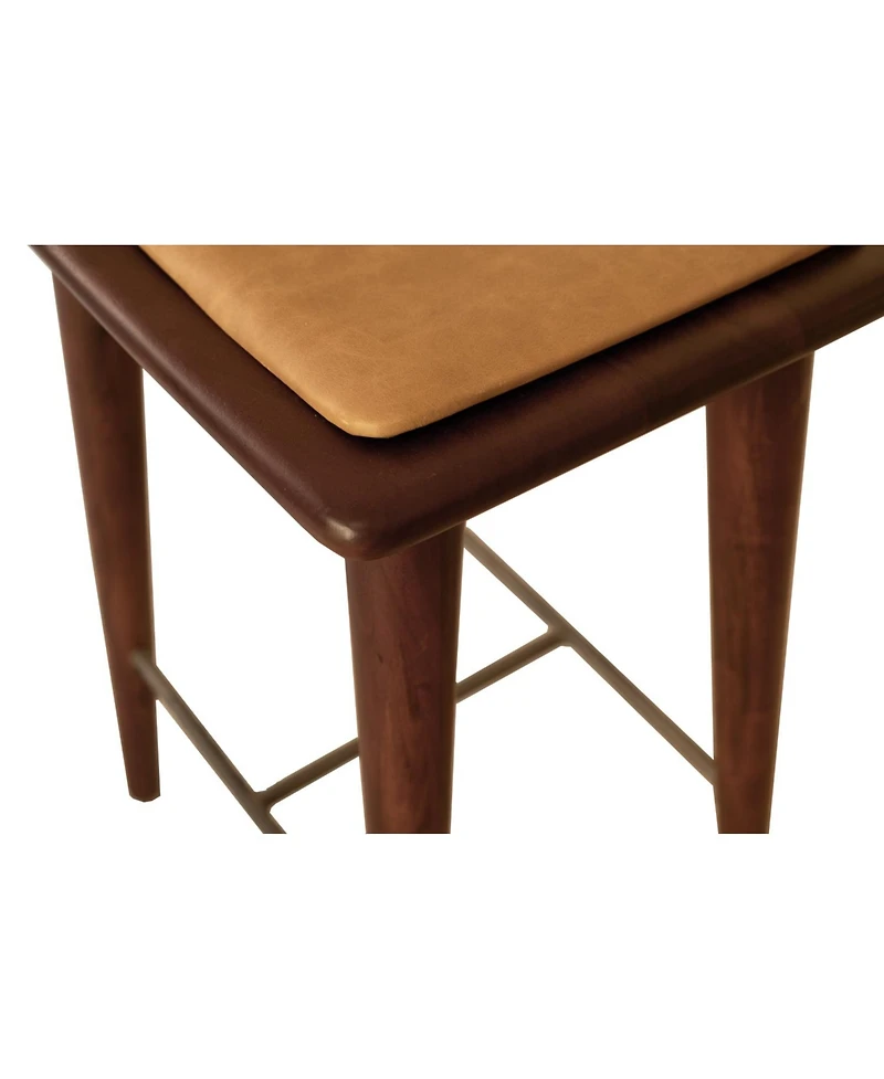 HomeRoots 24" Solid Wood Backless Counter Height Bar Chair