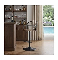HomeRoots 23" Iron Low Back Adjustable Height Bar Chair