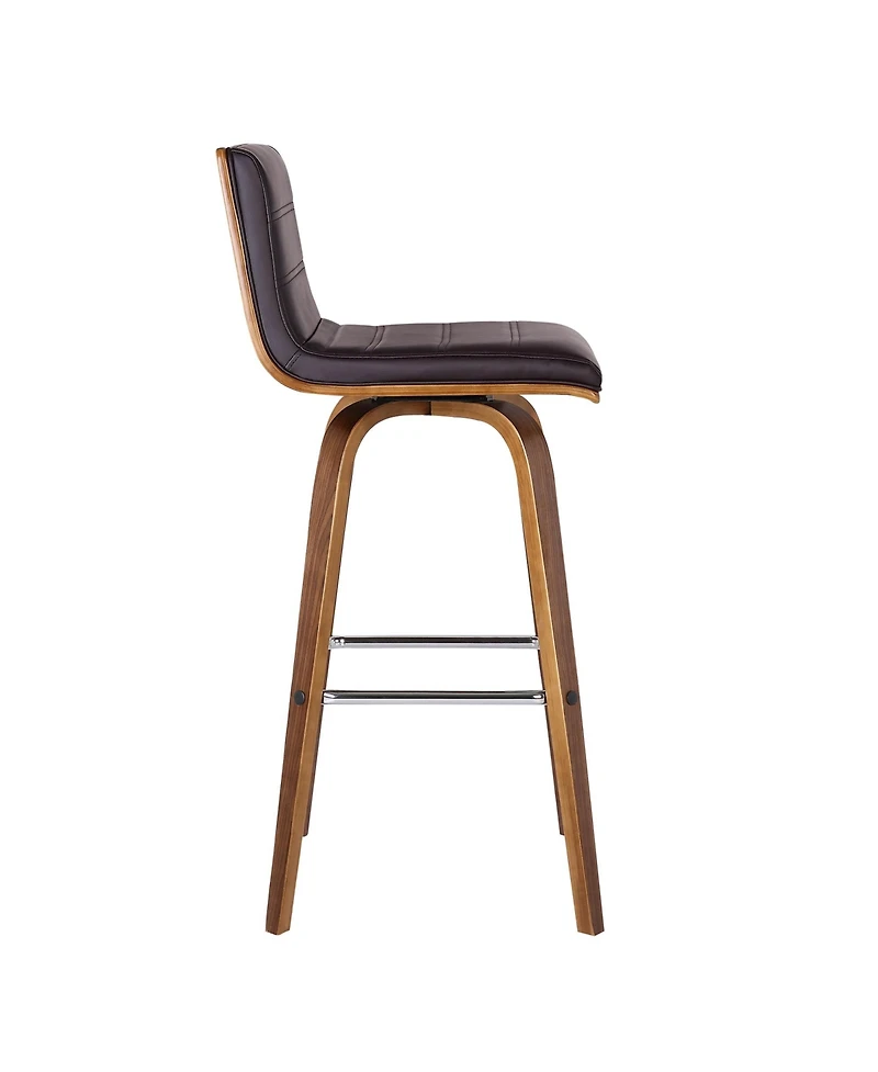 HomeRoots 26" Solid Wood Swivel Low Back Counter Height Bar Chair
