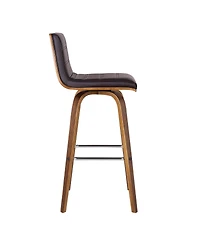 HomeRoots 26" Solid Wood Swivel Low Back Counter Height Bar Chair