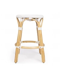 HomeRoots 24" Heavy Duty Rattan Backless Counter Height Bar Chair