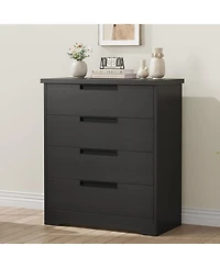 homfan 4-Drawer Dresser – Chest of Drawers with Embedded Handles, Wooden Organizer for Bedroom, Nursery and Hallway