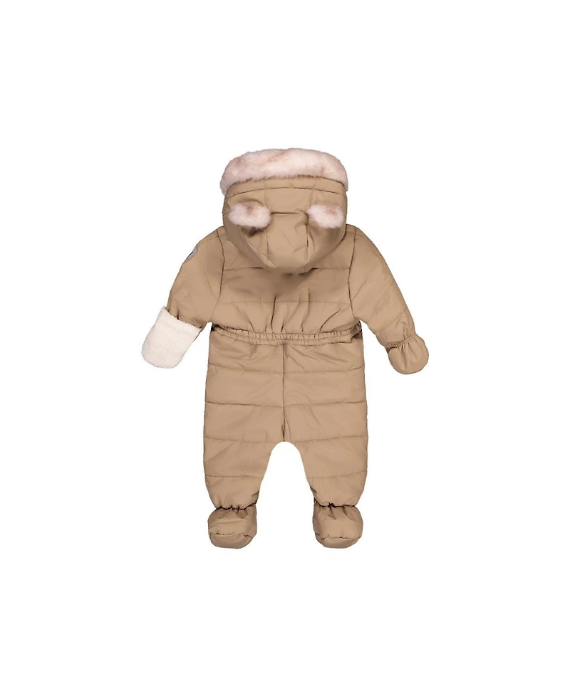 Deux par Baby ( 6M to 18 M ) Unisex One Piece Snowsuit for Car Seats Taupe