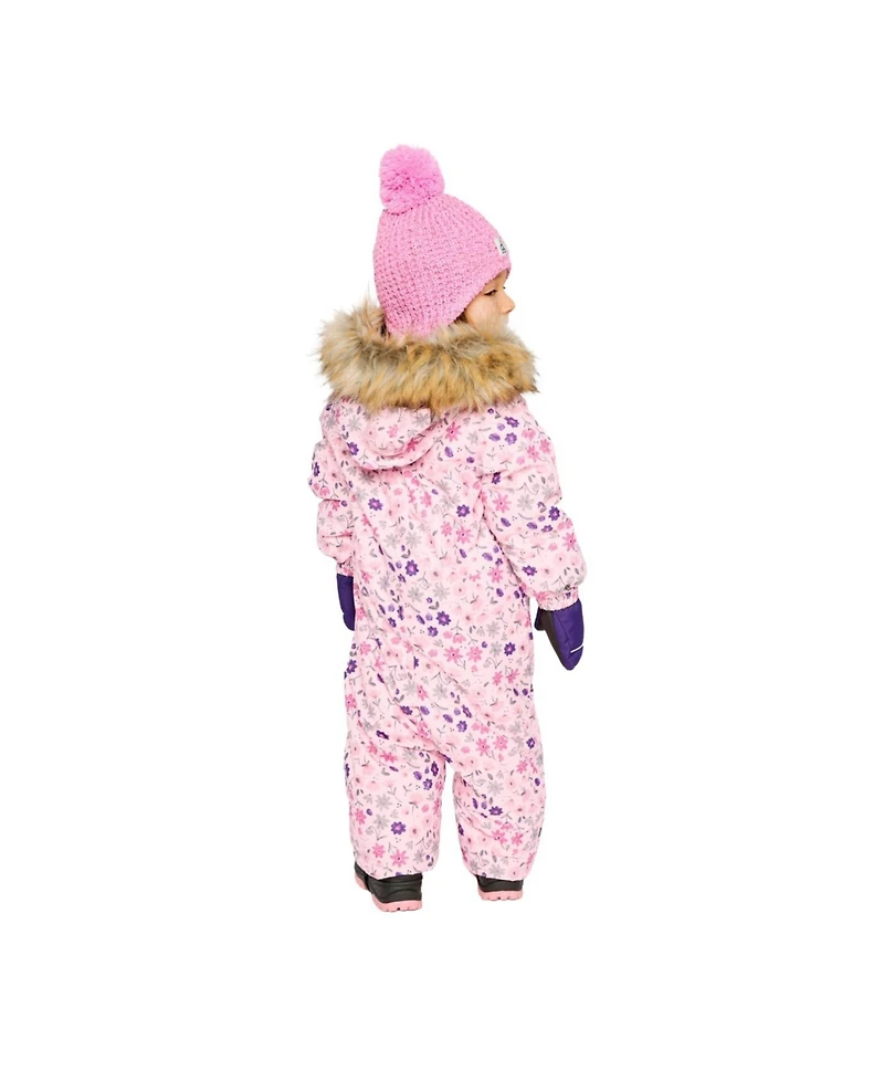 Deux par Baby Girl ( 6M to 24 M ) One Piece Snowsuit Adapted for Car Seats Mini Flower Print
