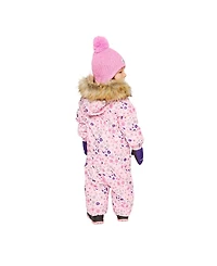 Deux par Baby Girl ( 6M to 24 M ) One Piece Snowsuit Adapted for Car Seats Mini Flower Print