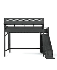 Streamdale Furniture Queen Loft Bed with Slide, Storage, Wardrobe, Usb