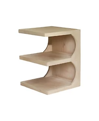 HomeRoots 24" Solid Wood End Table With Two Shelves