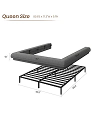 homfan Cloud platform bed Frame with Upholstered, No Box Spring Needed, Easy Assembly, Noise-FreeThis wrapped base