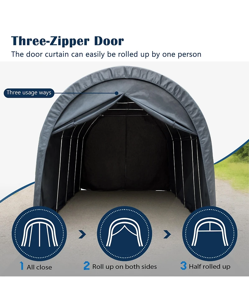 Clihome Anti-Snow 10x20 Feet Carport, Commercial Grade Heavy Duty Portable Garage Canopy