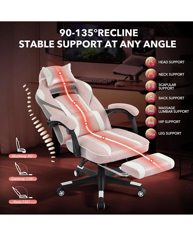 homfan Big and Tall High Back Leather Office Chair with Footrest, Adjustable Lumbar and Headrest