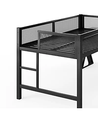 Streamdale Furniture Twin Xl Gaming Loft Bed with Desk, Led Lights, Usb Ports and Staircase