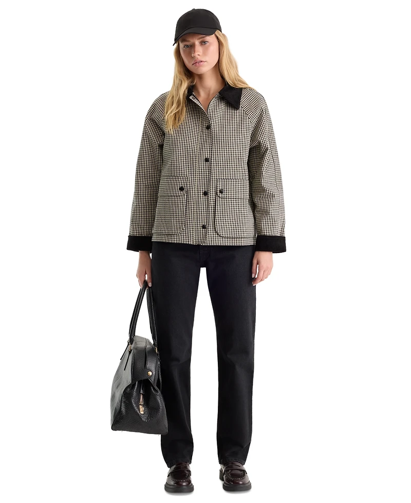 Good American Women's Collared Cotton Barn Jacket