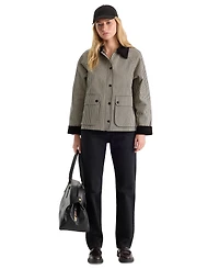 Good American Women's Collared Cotton Barn Jacket